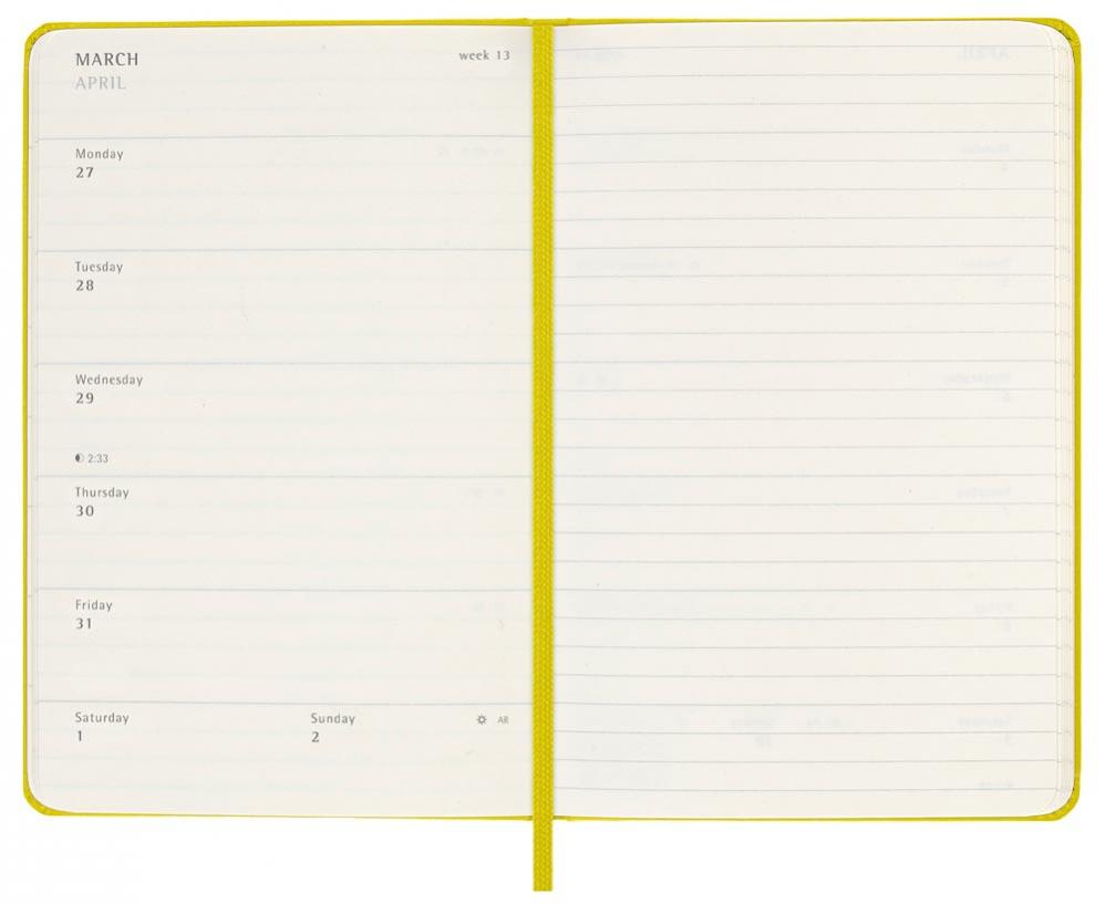 Moleskine Weekly Notebook Hay Yellow hard pocket 2023