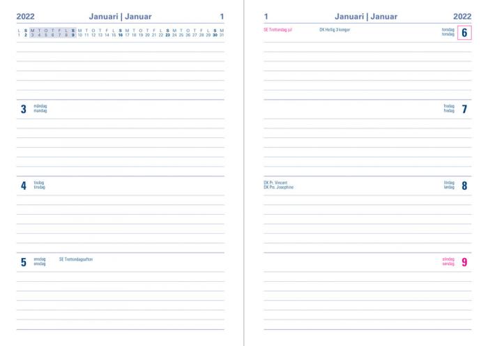 Kalender Letts Memo A5 Röd 2022