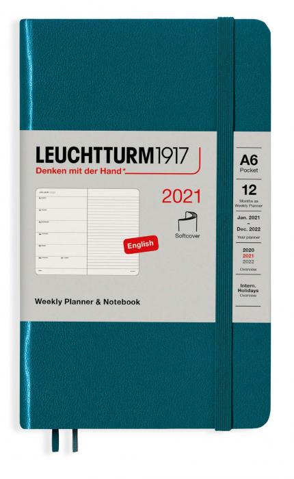 Kalender 2021 Leuchtturm1917 A6 v/notes soft Pacific Green
