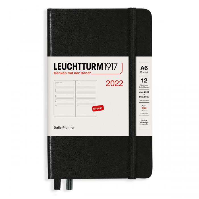 Kalender Leuchtturm1917 A6 Daily Planner Black 2022