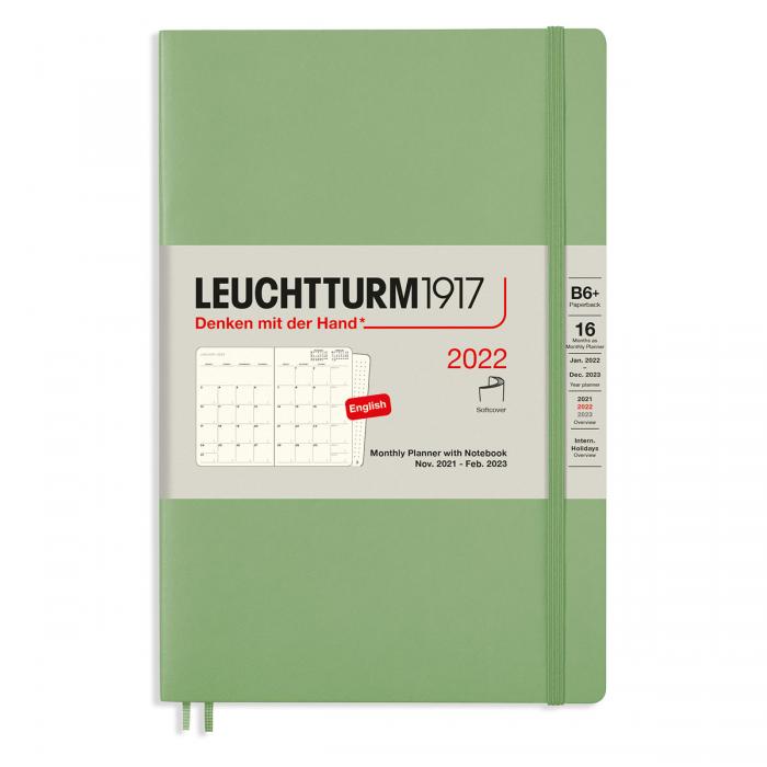 Kalender Leuchtturm1917 B6 Soft Monthly Planner 16m Port Sage 2022