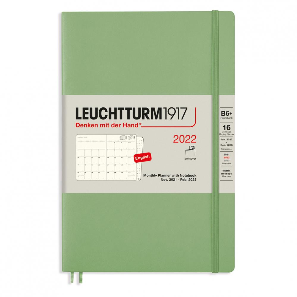Kalender Leuchtturm1917 B6 Soft Monthly Planner 16m Sage 2022