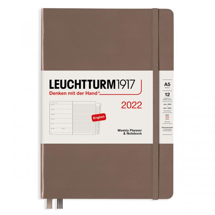 Kalender 2021 Leuchtturm1917 A5 vecka/notesuppslag Warm Earth 2022