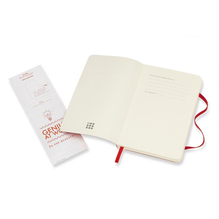 Moleskine Notebook Pocket Soft Cover - Rd - Olinjerad