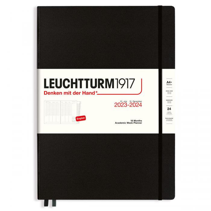 Kalender 2023-24 Leuchtturm1917 A4 vecka/uppslag Black