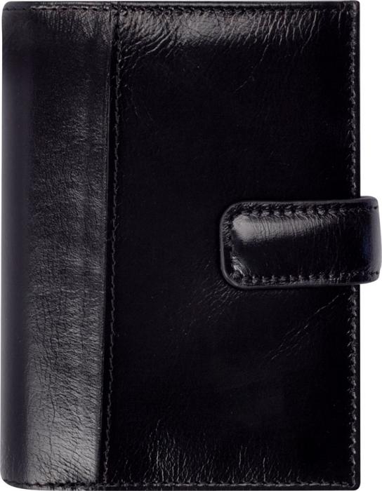 Burde Mini Systemkalender svart skinn 2021