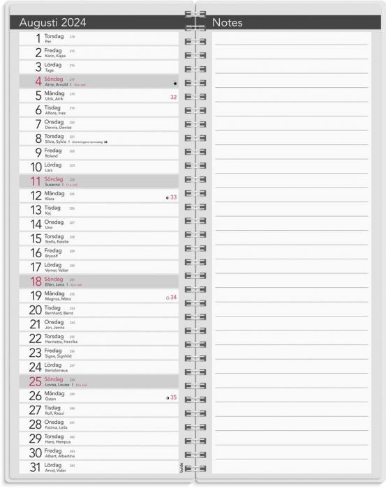 Bordskalender 2024 elegant med spiral