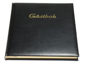 Gästbok svart läder