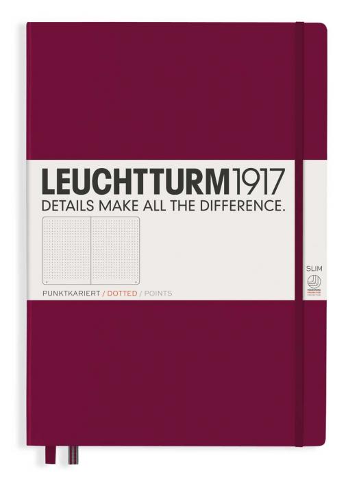 Leuchtturm1917 Leuchtturm Notebook A4 Slim Hard 121s Port Red dotted - Kalenderkungen.se