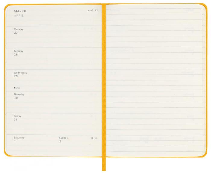 Moleskine Weekly Notebook Orange Yellow hard pocket 2023