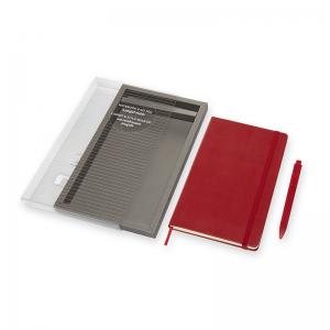 Moleskine Notebook Large & Go Pen set röd