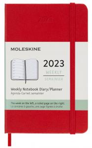 Moleskine Weekly Notebook Red hard pocket 2023