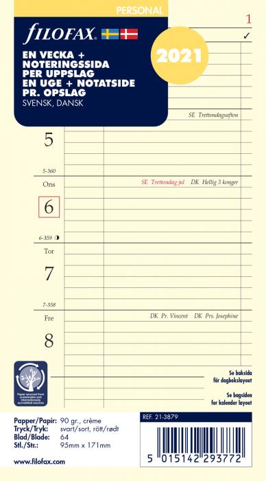 Filofax dagbok Personal V+N/U 2021