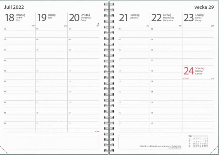 Kalender Study A5 Ottawa Grön 2021-2022