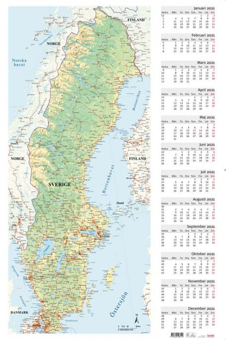 Vggblad med Sverigekarta 2021