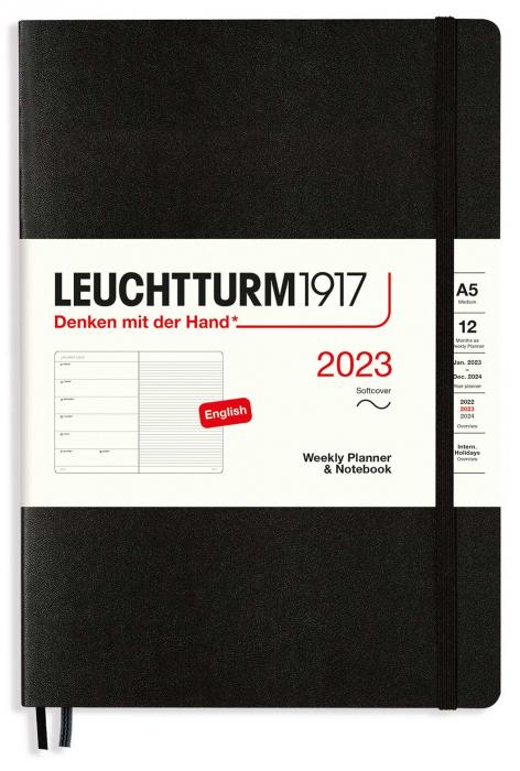 Kalender Leuchtturm1917 A5 Soft vecka/notes Black 2023