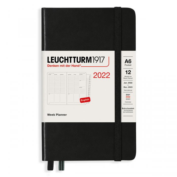 Leuchtturm Week planner A6 black 2022