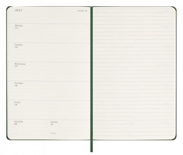 Moleskine Weekly Notebook Myrtle Green hard Large 2024 