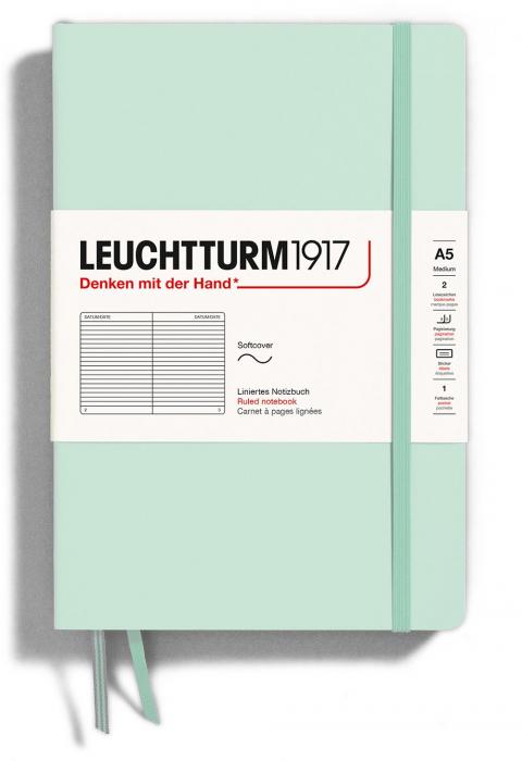 Leuchtturm Notebook A5 soft Ruled Mint Green