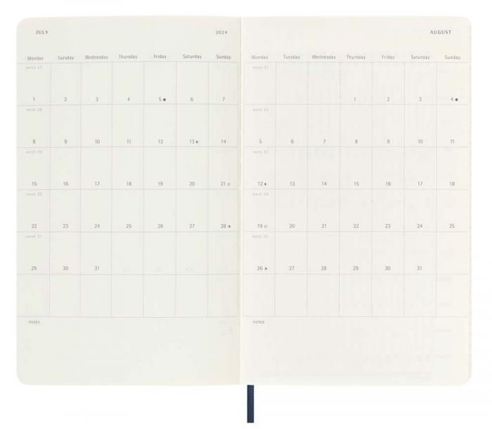 Moleskine Veckokalender L Soft Saphire blue 23/24