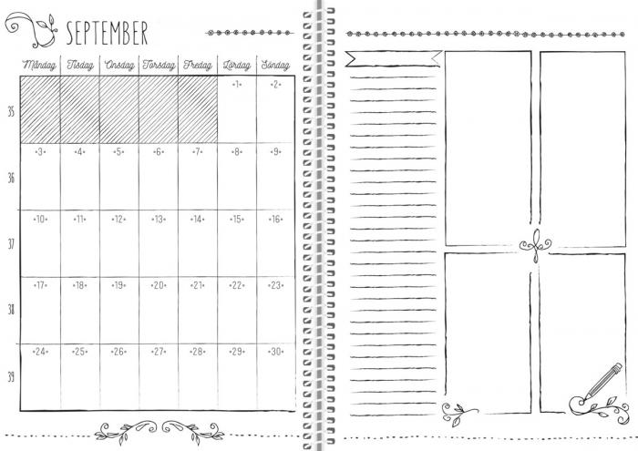 Burde Publishing AB Veckoplanering Doodle A5 2020-2021 - Kalenderkungen.se