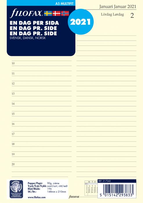 Filofax Dagbok A5 D/S 2021