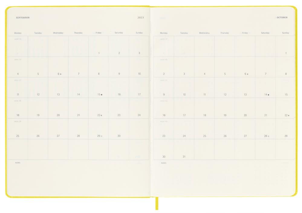 Moleskine Weekly Notebook Hay Yellow hard XL 2023