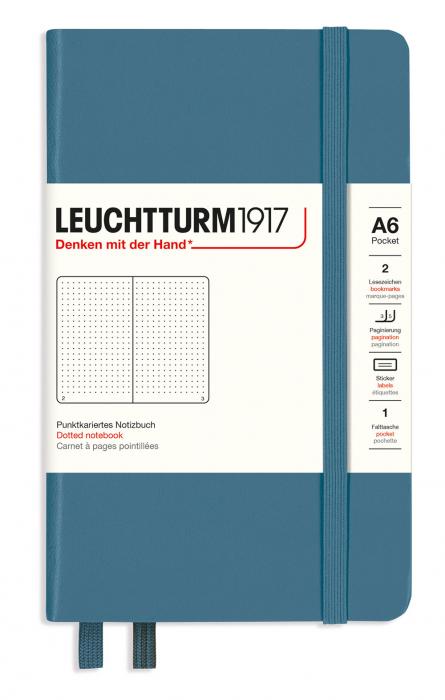 Leuchtturm A6 hard 185s Stone Blue Dotted 