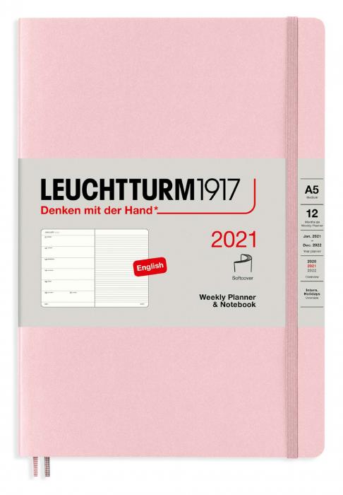 Kalender 2021 Leuchtturm1917 A5 vecka/notesuppslag Powder Soft