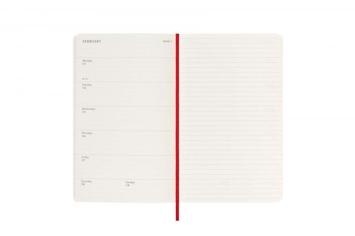 Moleskine Veckokalender L Soft röd 22/23