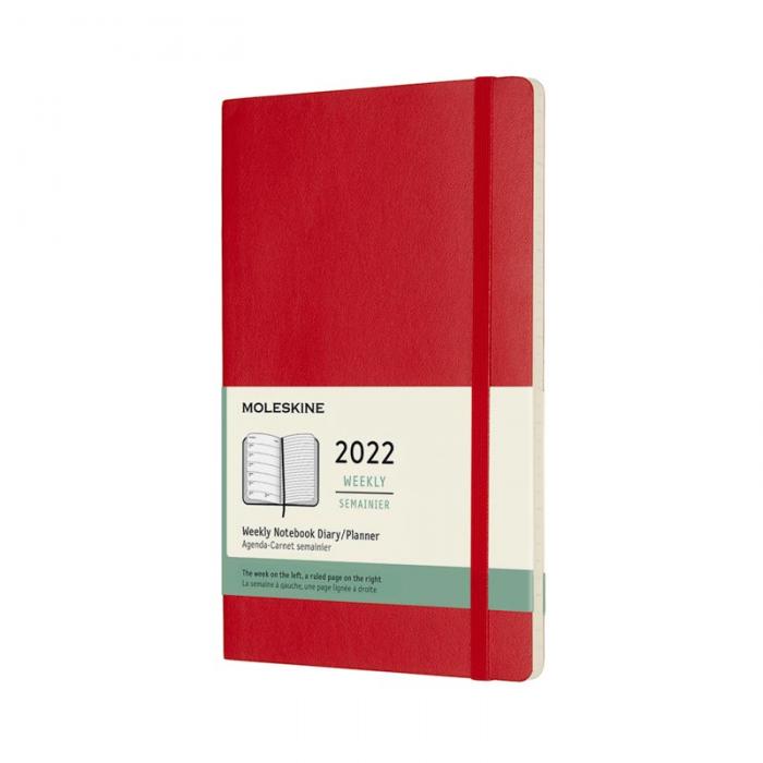 Moleskine Weekly notebook Large Red Soft 2022