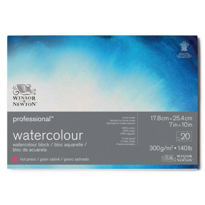 Akvarellblock Winsor & Newton Premium Hot Press 300g