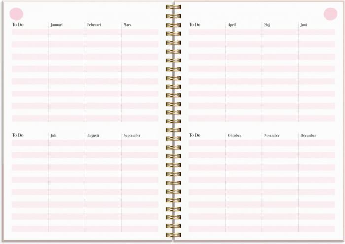 Life Planner Pink Horisontell 2023-2024