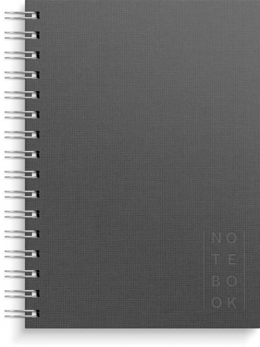 Notebook Textile dark grey lined A5 