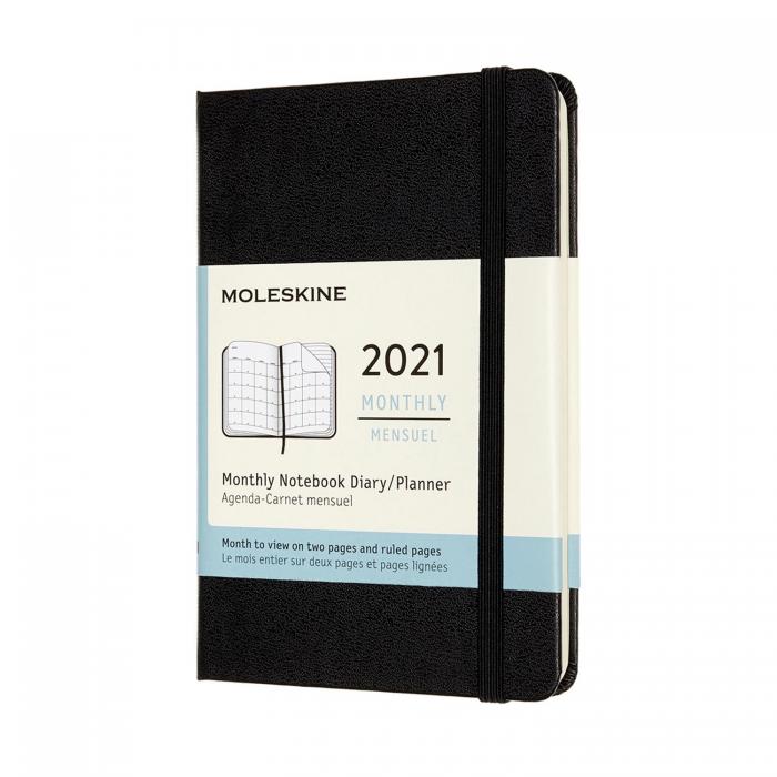 Moleskine Monthly Notebook svart Hard pocket 2021