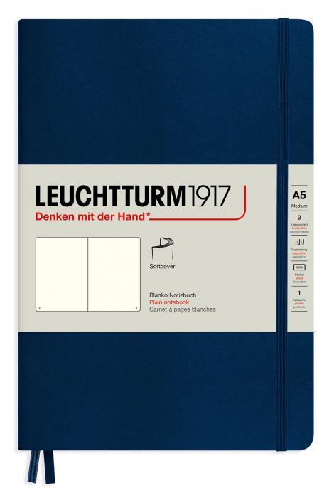 Leuchtturm Notebook A5 soft olinjerad Navy