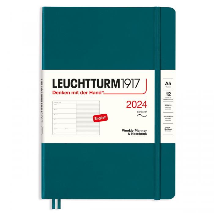 Leuchtturm1917 A5 vecka/notes Soft Pacific Green 2024 