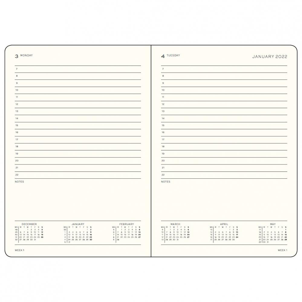 Kalender Leuchtturm1917 Daily Planner A4+ Black 2022