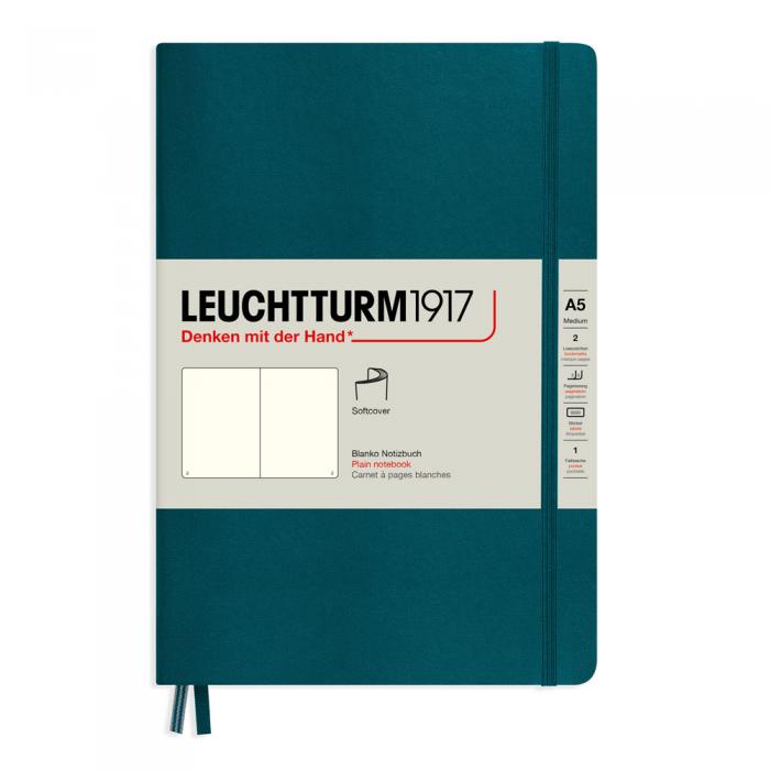 Leuchtturm Notebook A5 soft Pacific Green olinjerad