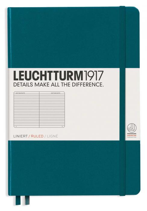 Leuchtturm Notebook A5 hard 249s Pacific Green linjerad