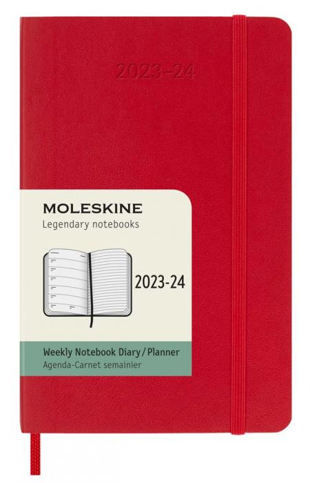 Moleskine Veckokalender Pocket soft 23/24 Röd