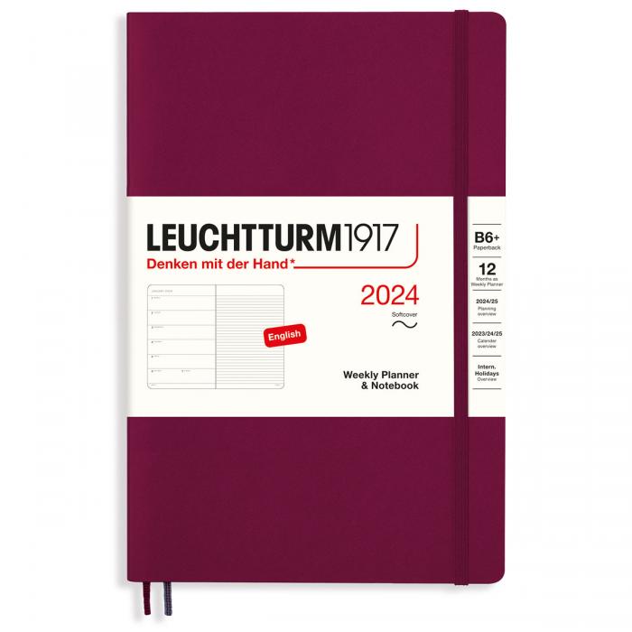 Leuchtturm1917 vecka/notes B6 Soft Port Red 2024 