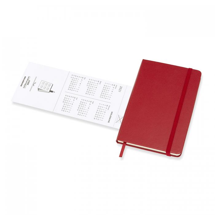 Moleskine Weekly Notebook Red hard pocket 2021