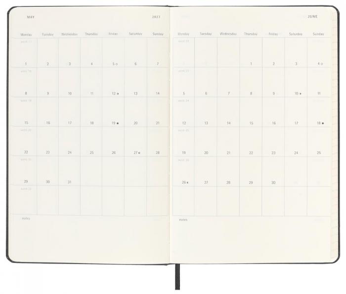 Moleskine Weekly Planner Vertical Svart hard large 2023