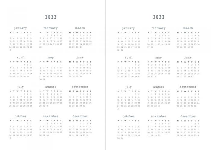 Kalender Letts Block A5 Svart studieåret 2022-2023