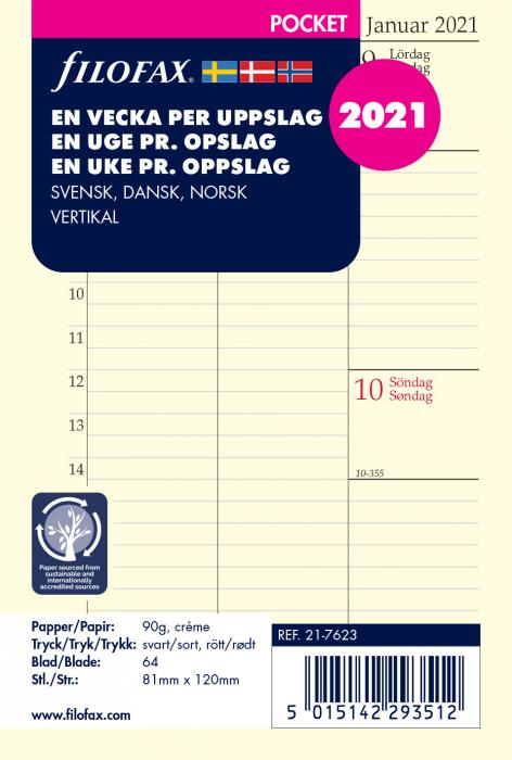 Filofax Dagbok Pocket vertikal 2021