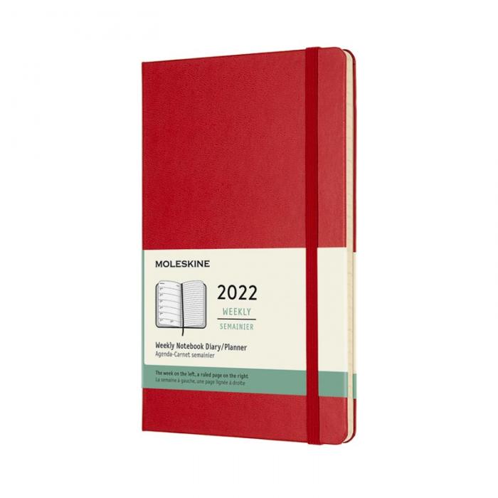 Moleskine Weekly Notebook Red hard Large 2022