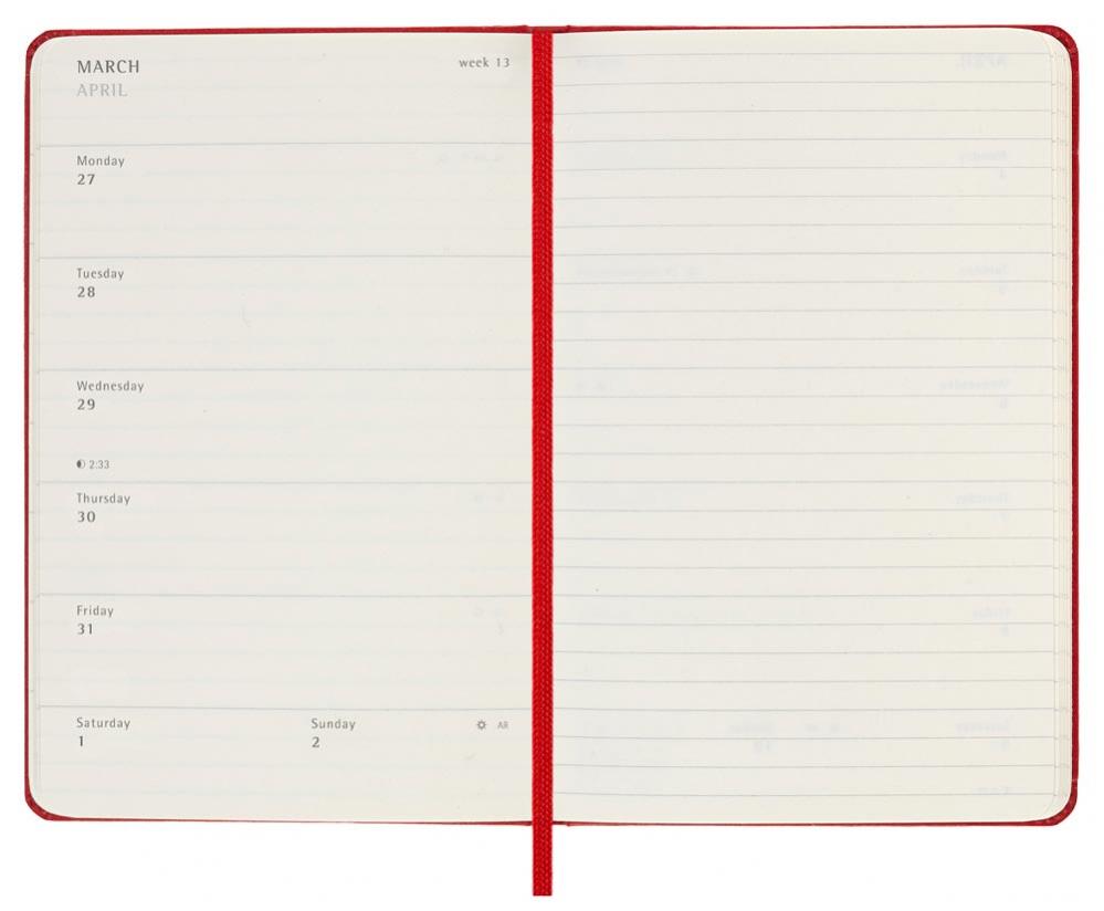 Moleskine Weekly Notebook Red hard pocket 2023