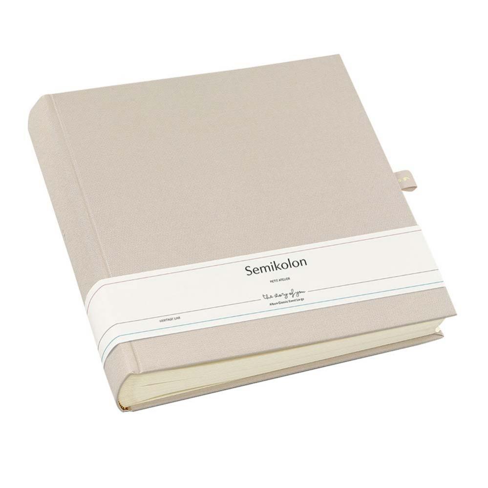 Semikolon 369992 Album a spirale Economy Large, 34,5x33,2 cm, album fotografico, 50 pagine bianco crema, fotolibro, lava stone grigio