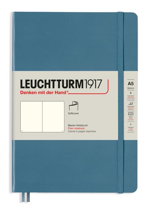 Leuchtturm Notebook A5 soft olinjerad Stone blue